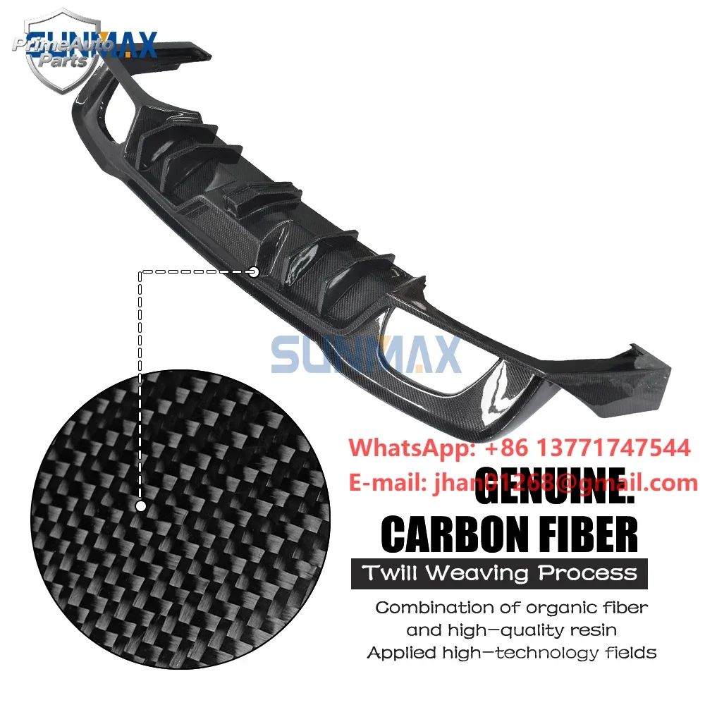 Real Carbon Fiber Rear Bumper Diffuser Lip Car Modification Body Kit for RS3 8V Sedan 2017 2018 2019