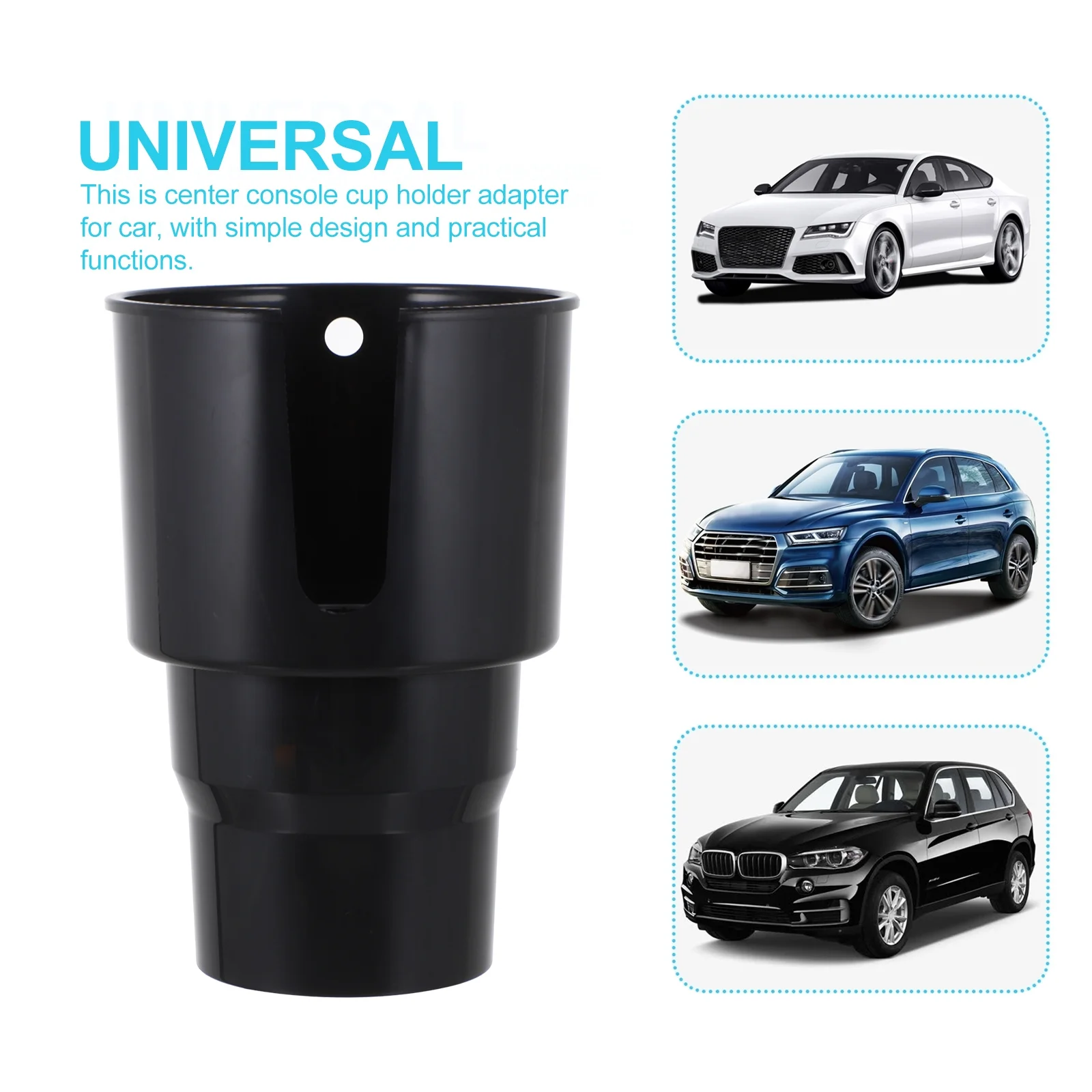 

Center Console Cup Holder Adapter Strong Plastic Material No Deformation Simple Solid Structure Fix Organize Drinks Car Cup