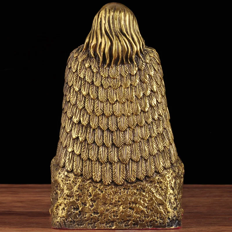 นั่งของ Fuxi ราชาแห่งทองเหลือง บรรพบุรุษ มนุษยชาติ งานฝีมือตกแต่งบ้าน รูปปั้นทองแดง