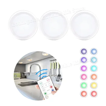 Batterij Aangedreven Interieur Kast Licht Led Lamp Afstandsbediening 13 Kleuren Decoratie Voor Garderobe Onder Kast Nachtlampje