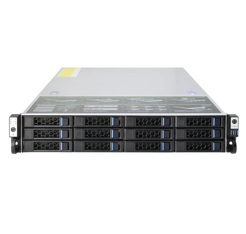 2U Rackmount 12 Bay Storage Server Chassis Vertical PCIe Cards
