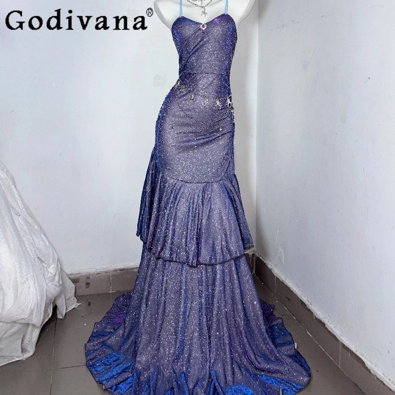 Ladies Princess Wedding Dress Original Purple Sexy Hip Wrap Fishtail Dress Women's High Waist Bodycon Party Long Dress