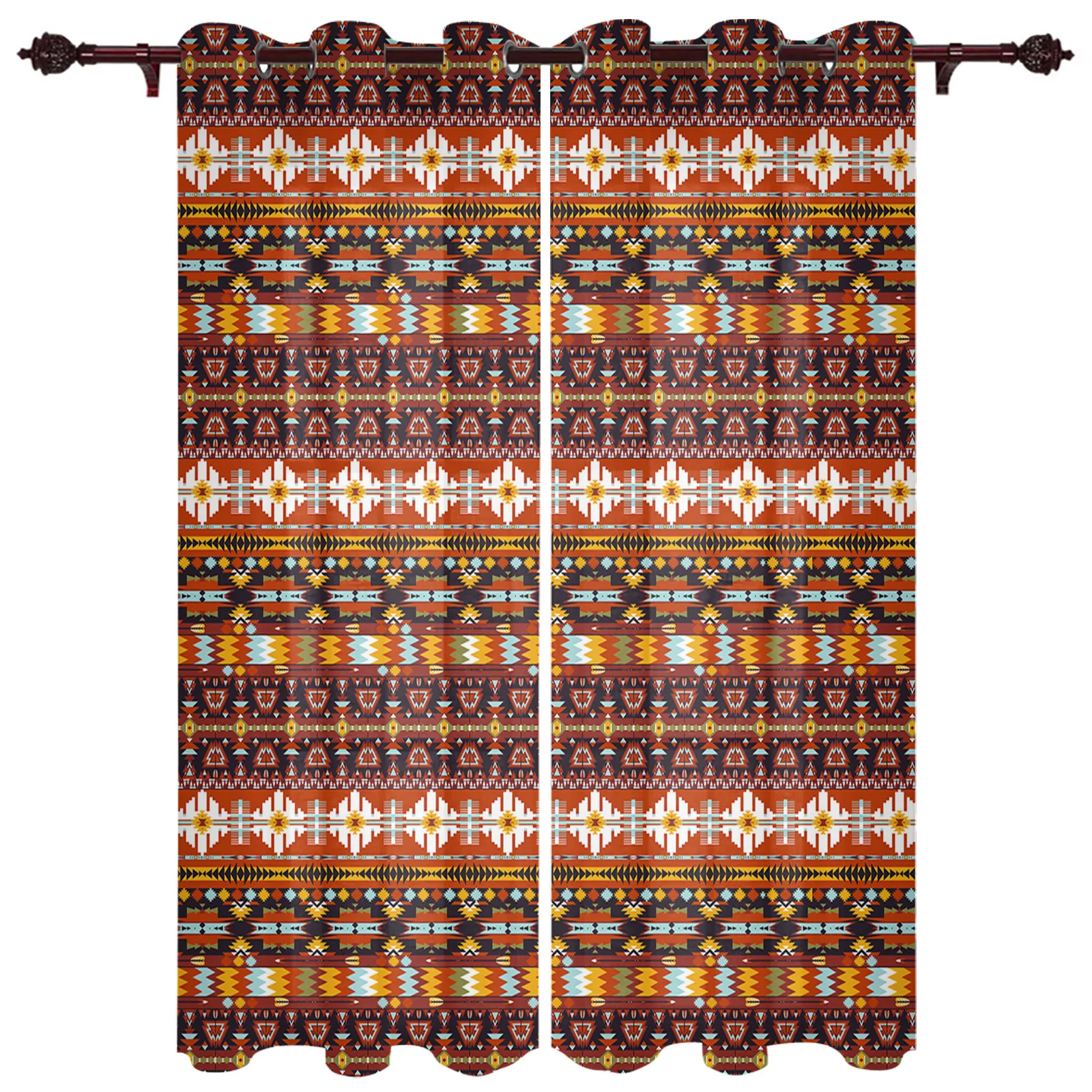 

Totem Triangle Window Curtain Modern European Style Curtains for Bedroom Living Room Backdrop Curtain