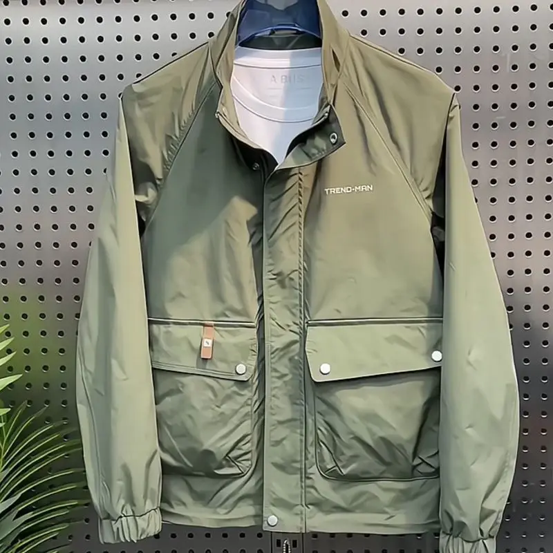 Large Pockets Casual Jacket Handsome Casual Men's Long Sleeve Jacket Spring And Autumn Fashion Trend Cargo Coat Outerwear