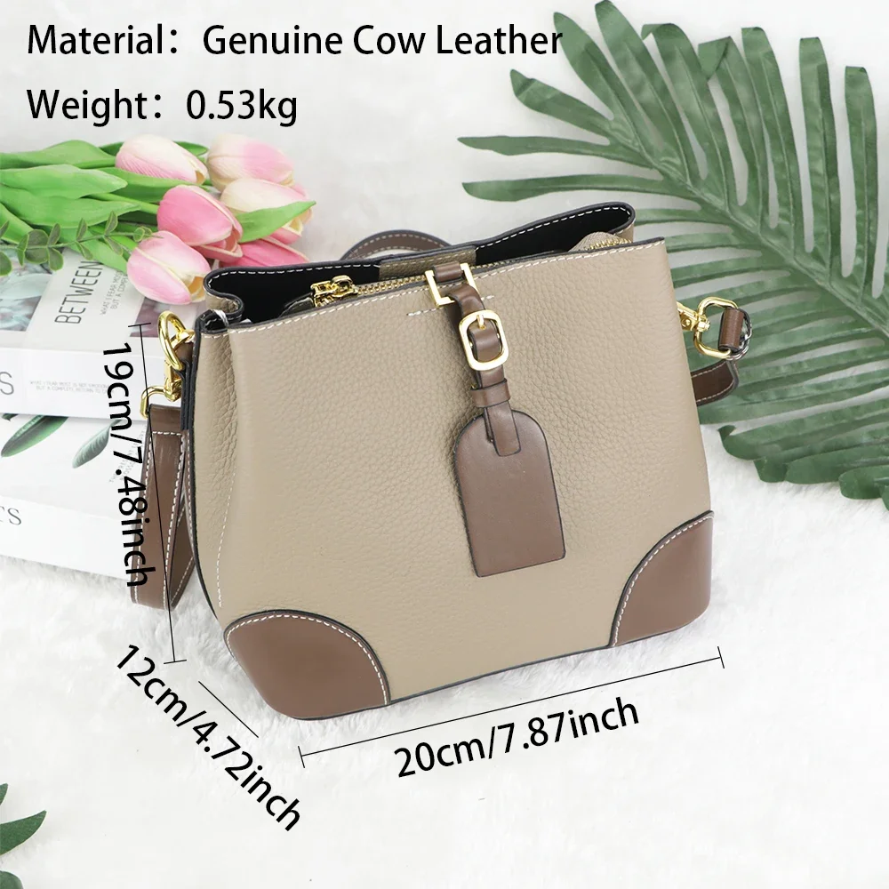 URBAN MASTER Shoulder Crossbody Bags for Women Genuine Leather Fashion Casual Bucket Bag 2126