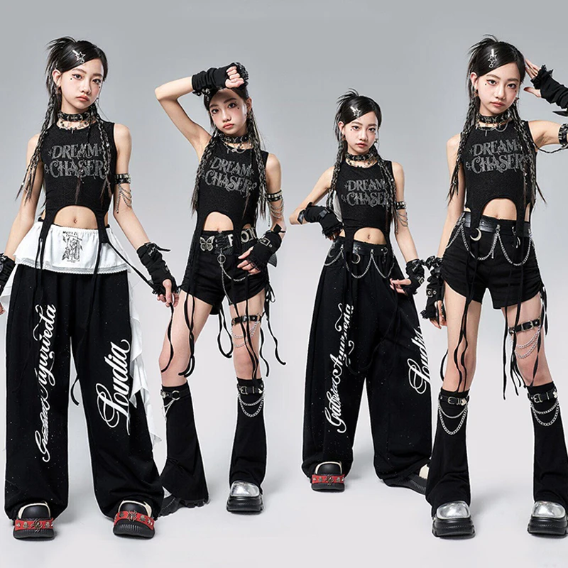 2026-girl-jazz-dance-performance-costume-kpop-show-stage-outfit-black-tank-top-hip-hop-trousers-kid-urban-dance-clothes-vdl5629