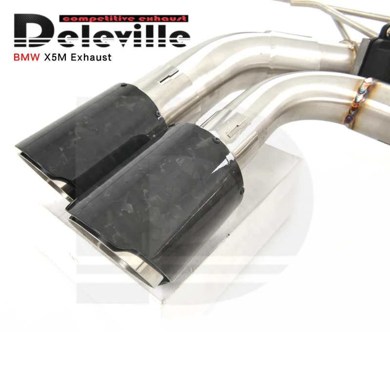كاتم صوت Deleville Catback لسيارات BMW X5M 4.4T 2013-2018 304 أنابيب عادم من الفولاذ المقاوم للصدأ نظام عادم عالي الأداء