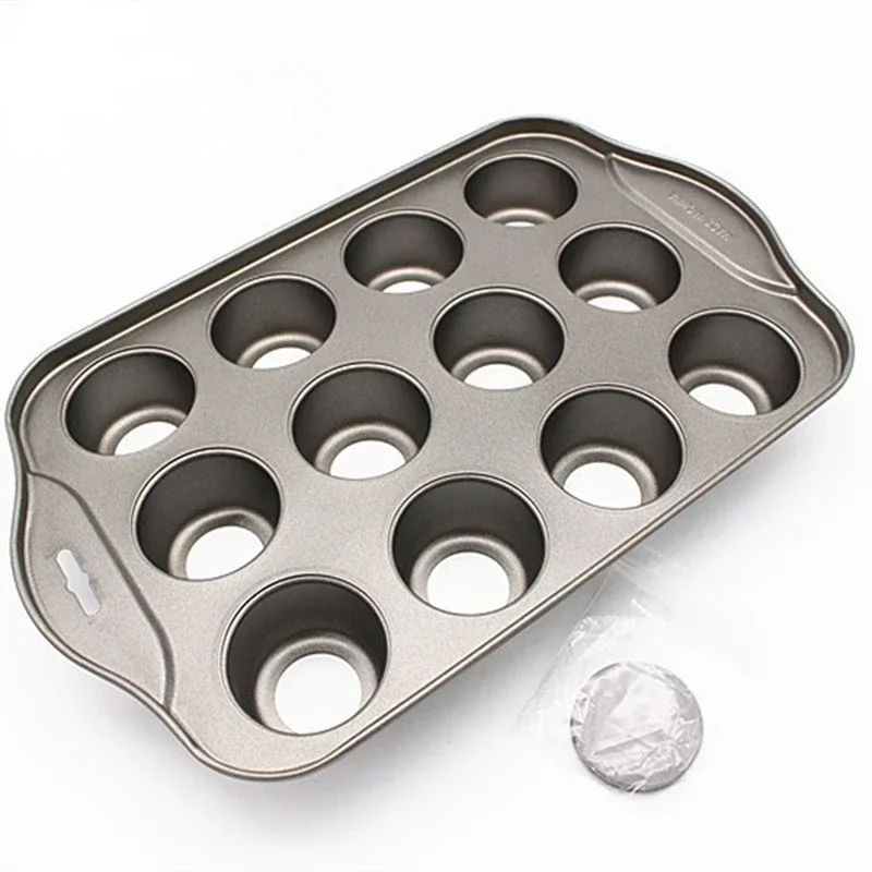 Kitchen 12 Grid Mini Baking Cake Tray Cheesecake Cup Non-Stick Cupcake Cake Baking Pan Kitchen Tools