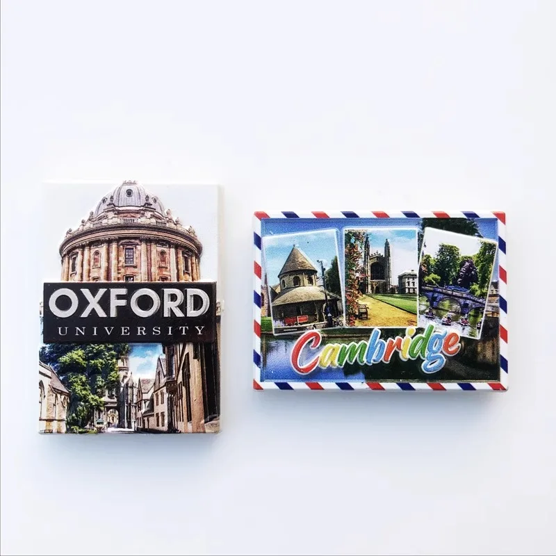 Cambridge Oxford University tourism memorial decoration craft British University creative magnet refrigerator sticker