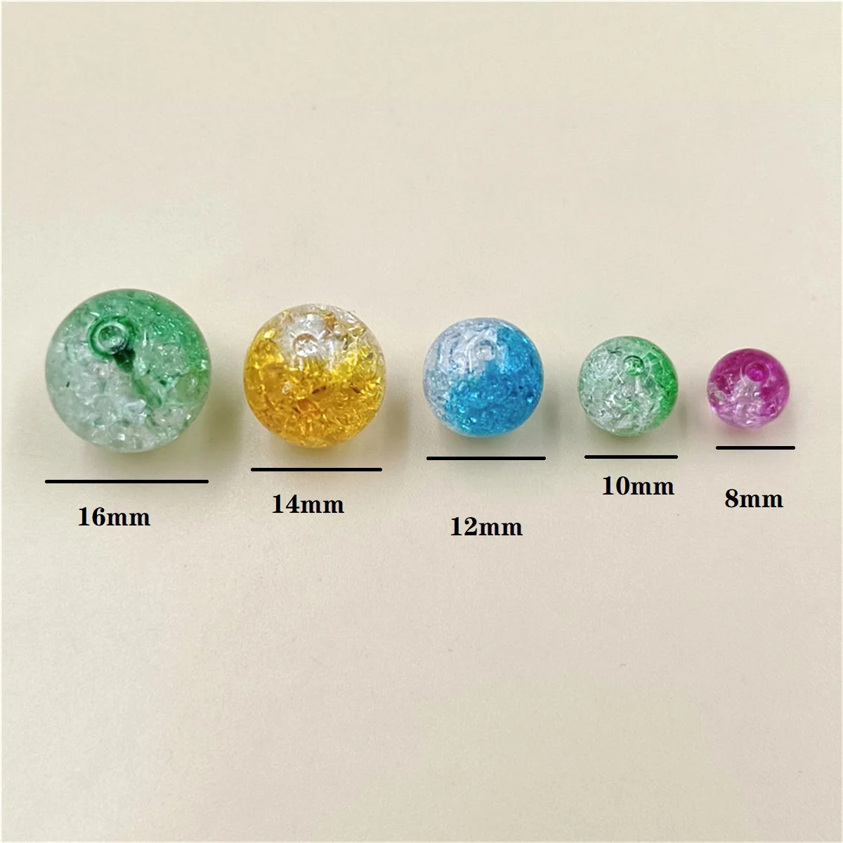 5-40Pcs/lot 8-16mm Imitate Glass Crackle Resin Beads For Jewelry Making Handmade Bracelets Pendant Keychain Chain Accessories