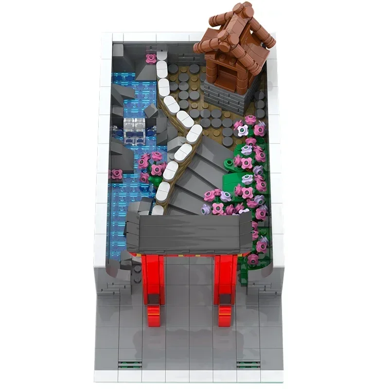 シティストリートビューモデル Moc ビルディングレンガ日本の神社庭園技術モジュラーブロックギフトクリスマスおもちゃ DIY セットアセンブリ
