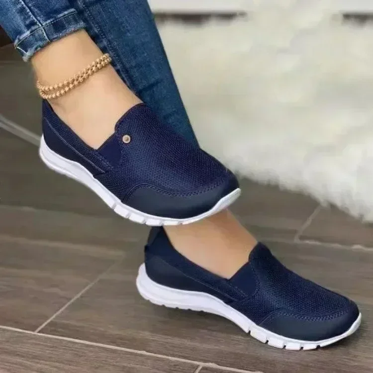 Large 2024 New Women Brand Summer Mesh Feet Cover Fashion Casual Women\'s One Step Lazy Flat Shoes Casual Shoes 36-43