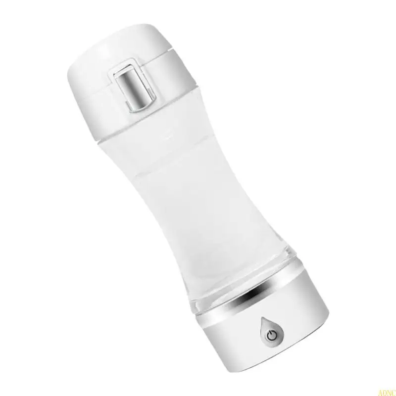 A0NC Hydrogens زجاجة ماء غني مع USB شحن المولد المولد المؤين 350 مل كوب الشرب للمكتب المنزلي واستخدام السفر