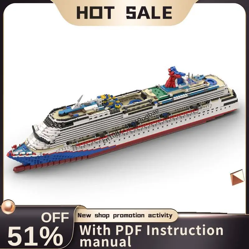 New 4235Pcs Moc Carnival Dream Cruise Ship City Port Modular Model Diy Technology Creative Ideas Kids Toys Gifts Custom Puzzle
