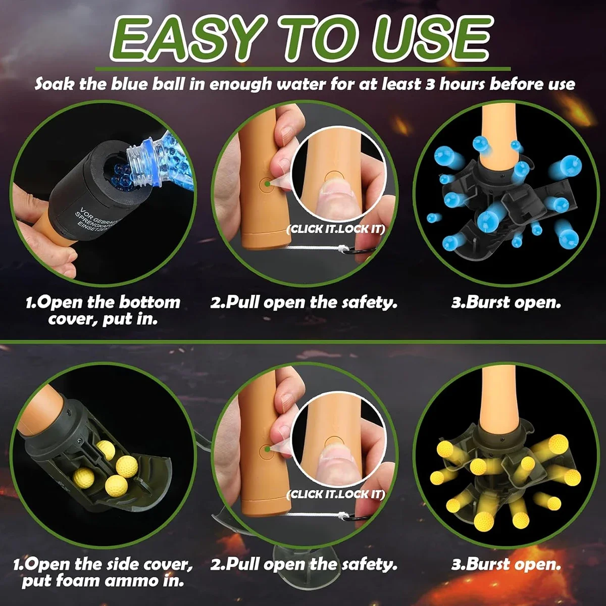 2 peças brinquedos modelo de granada m24 cs, modelo de granada de fumaça tática, modelo de granada ao ar livre.