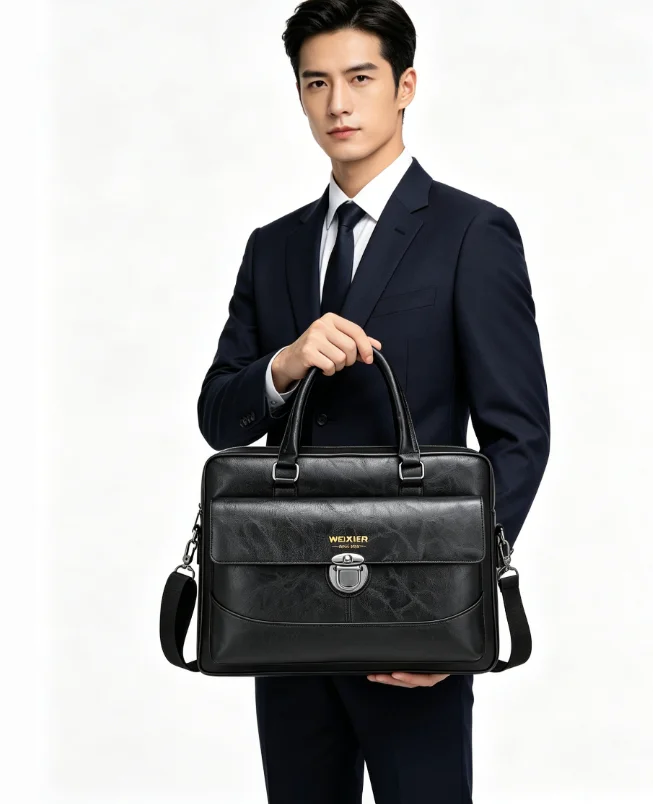 Men's Briefcase Bag High Quality Business PU Leather Shoulder bags Waterproof Crossbody Messenger Bags Office Handbag Laptop bag