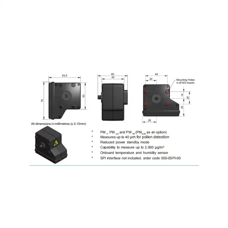 UK dust PM2.5 particle detection sensor OPC-N3