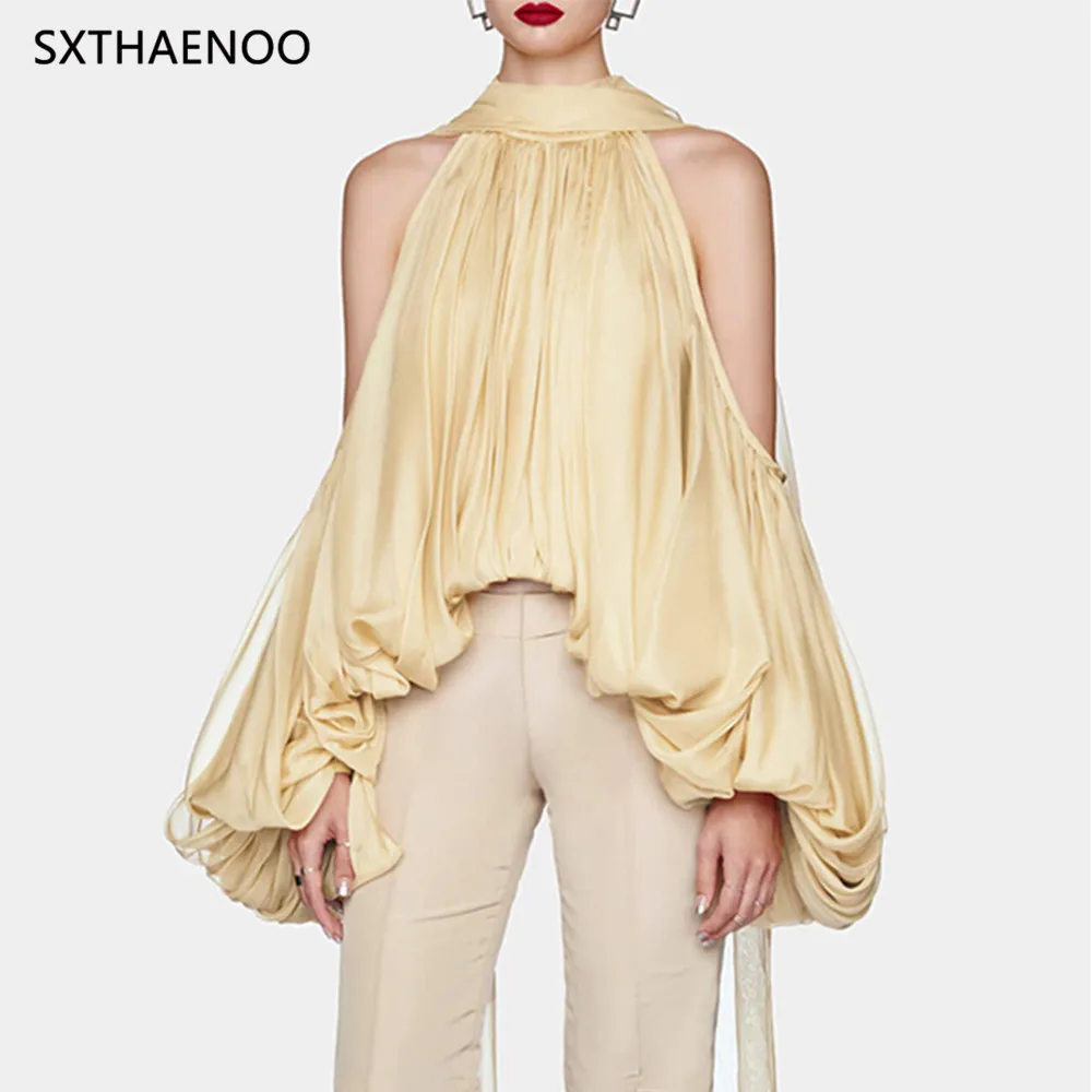

SXTHAENOO Solid Loose Casual Blouses For Women O Neck Sleeveless Temperament Minimalist Shirts Female Fashion Style Clothes 2025