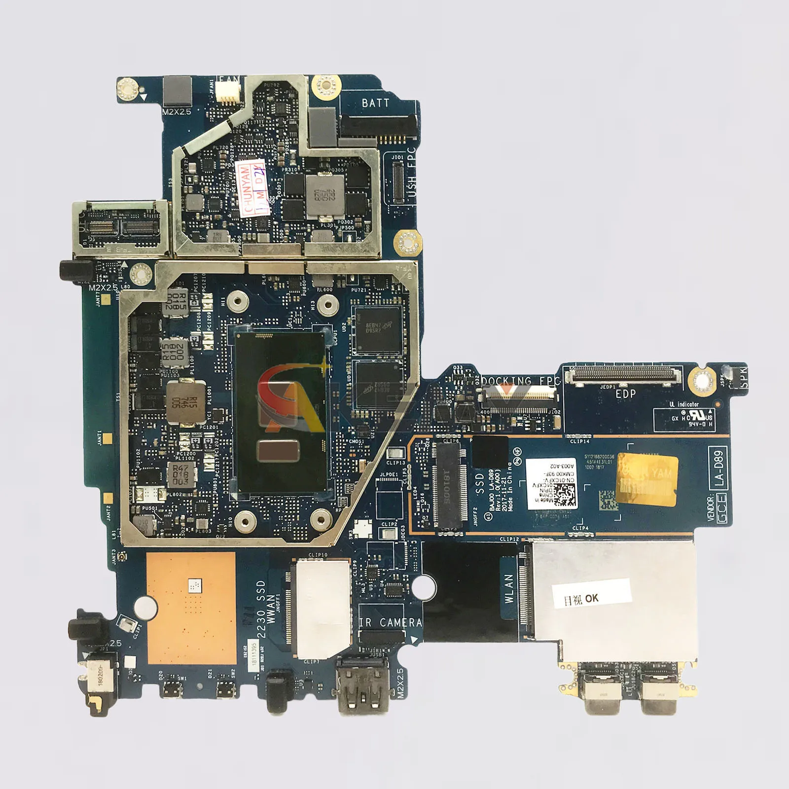 ノートパソコンのマザーボード DELL Latitude 5285 LA-D891P CPU I3 I5 I7 第 7 世代 CN-0HPCDV 06DR15 0P8F3H テスト済み OK