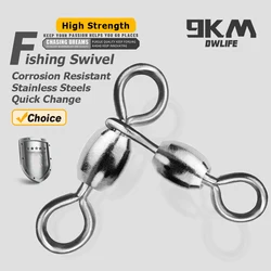 3 Way Swivel Stainless Steel Crane Swivels Fishing Barrel Swivels Fishing Tackle Catfish Rig Swivels Surf Fishing Bottom Rig