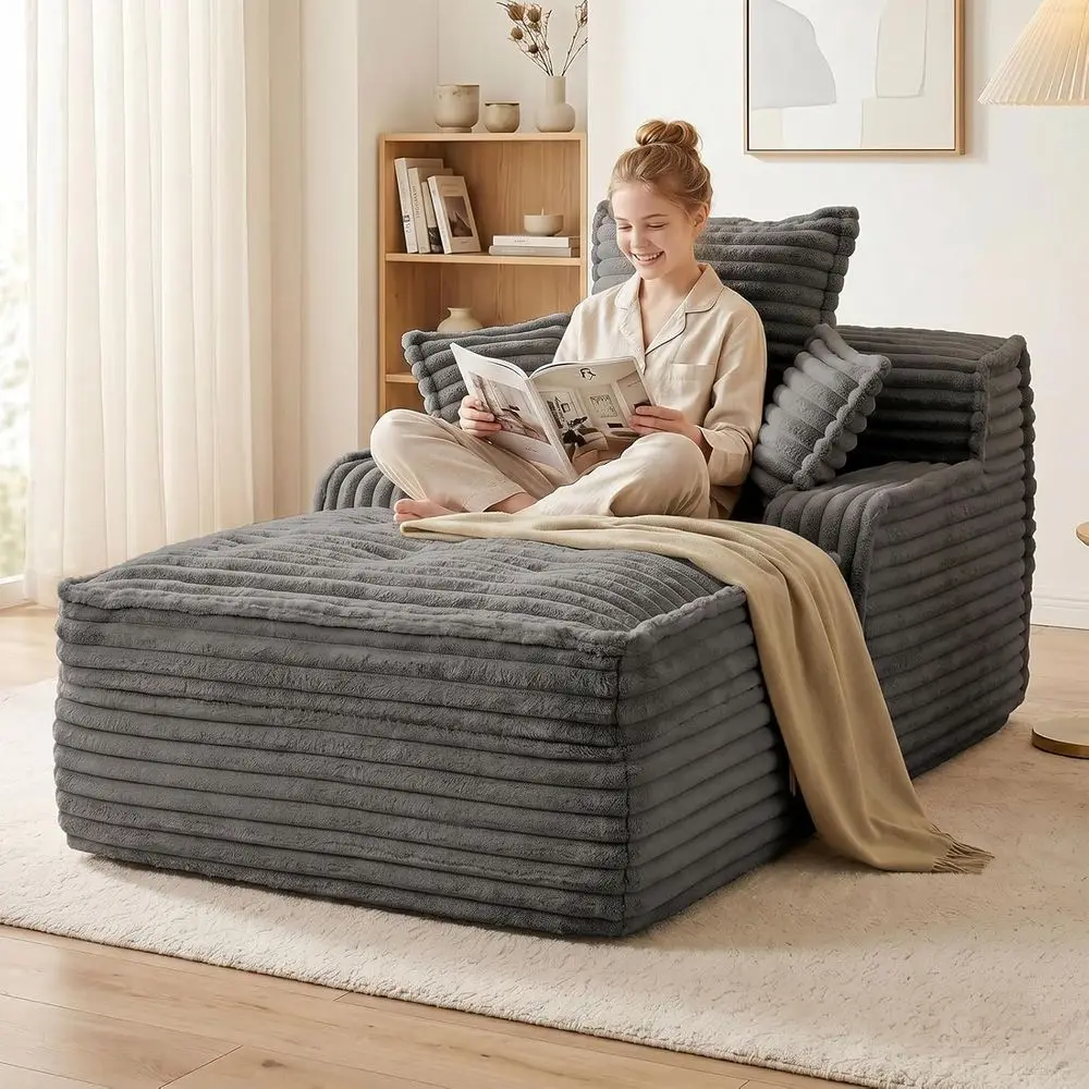 57 Inch ChaiLounChair Indoor, Corduroy Upholstered onelSoa ed, Deep at Sleeper Couch Reading Chairs, Small Comy Cloud Soas Couch