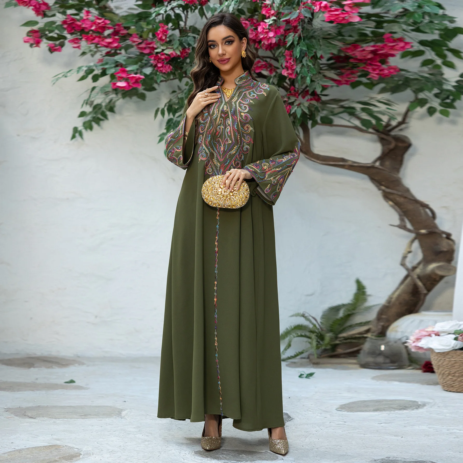 Ramadan Moslim Abaya voor Vrouwen Feestjurken Borduren Lange Gewaad Marokko Kaftan Jalabiya Dubai Eid Abaya Bescheiden Vestidos 2024