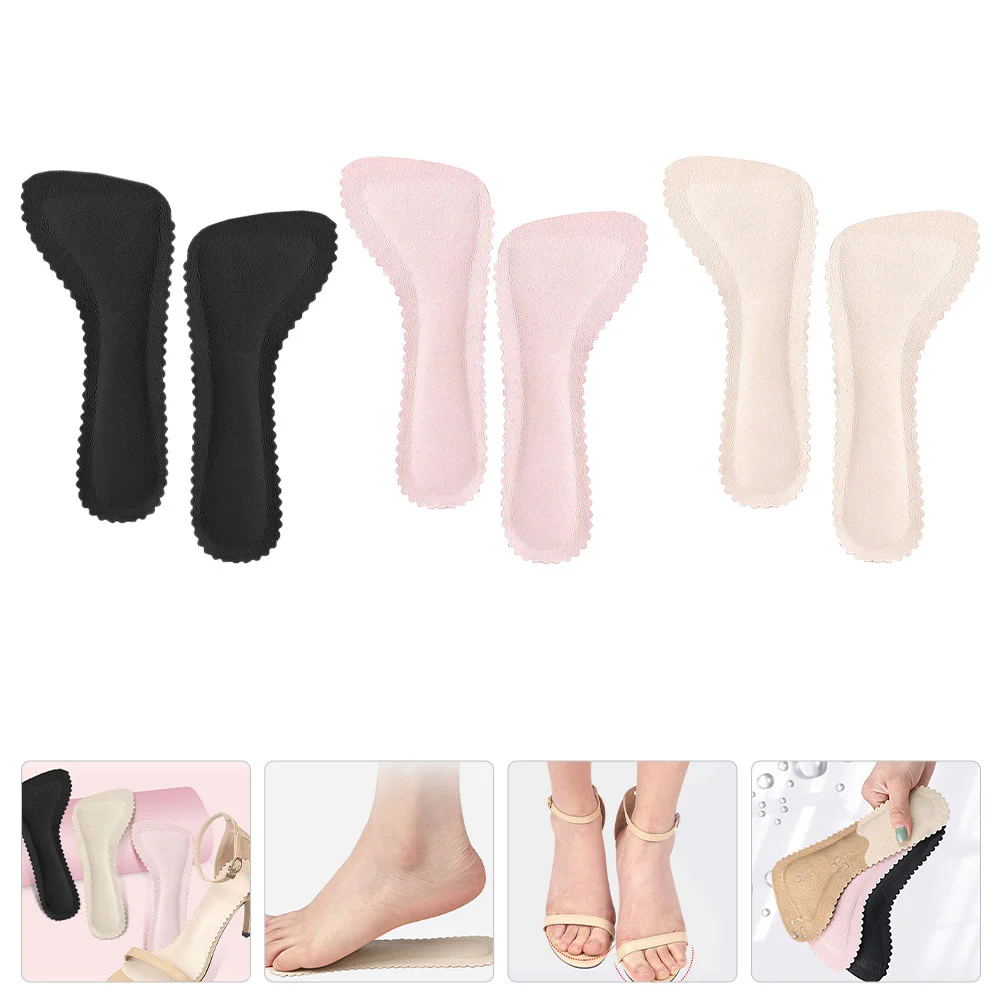 3 Pairs Sandals Pad Shoe Pads Shoe Heel Padsding Forefoot Inserts Shoe Inserts Non-