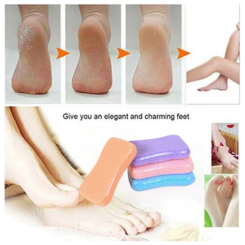 Exfoliate Feet Pedicure Handle Pumice Stone Scraper Foot File Dead Hard Rough Dry Skin Scrub Callus Remover Manual Cracked Heels