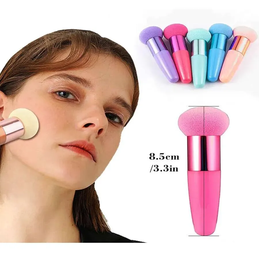 Juego de 5 brochas de maquillaje, brocha de maquillaje con forma de seta pequeña, herramienta de belleza, pluma de belleza de corte oblicuo adecuada para uso doméstico o en viajes