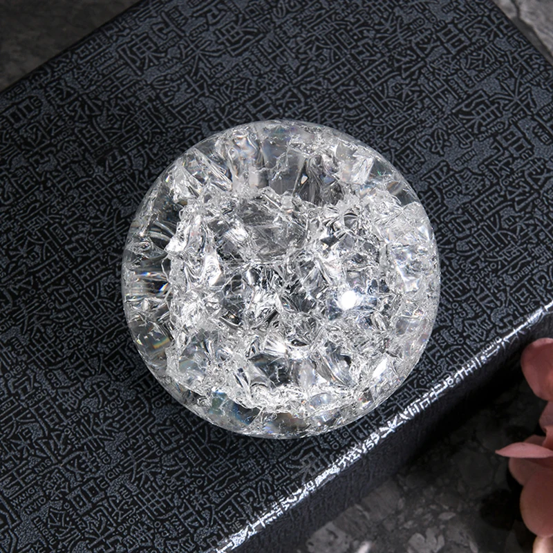 40mm 투명 얼음 크래커 수경 장식 금이 크리스탈 유리 공 장식품, 분수, Rockery 행잉 액세서리