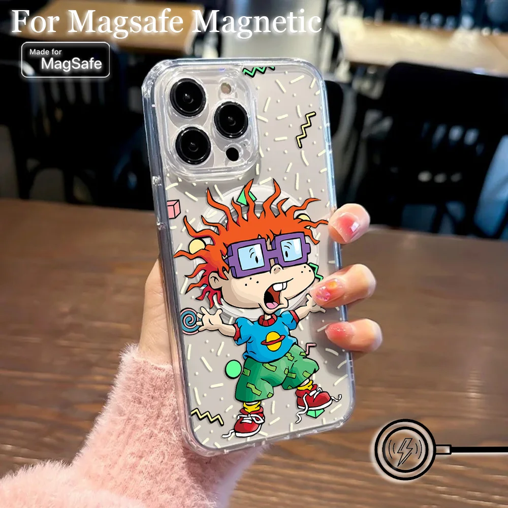 Cartoon Funny Magsafe Magnetic Phone Case for R-Rugrats iPhone 16 15 14 13 12 11 8 7 Plus Pro Max XR XSMax Soft Clear Tpu Cover