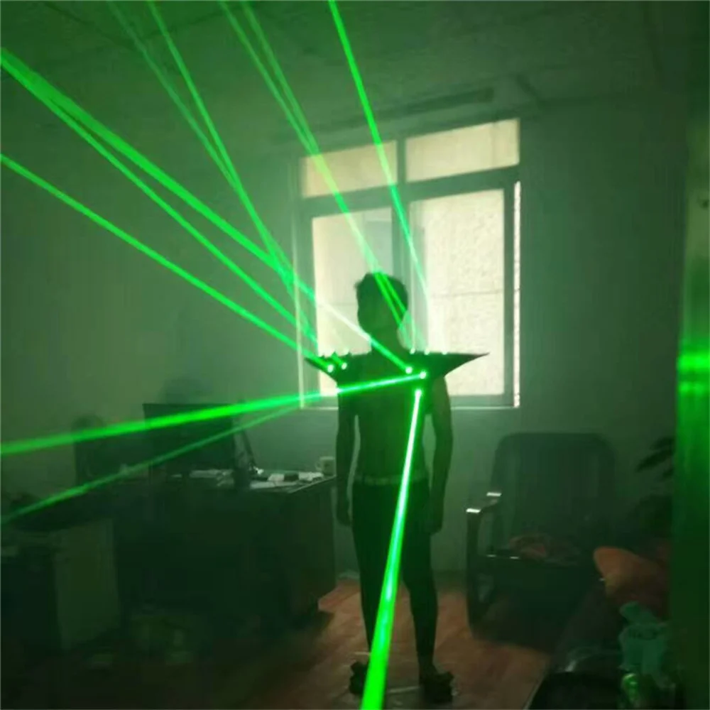 

Magicool Laser Costumes Shoulder Green Laserman Stage Dance Show Jacket Performance Lighting Props Party Clothes