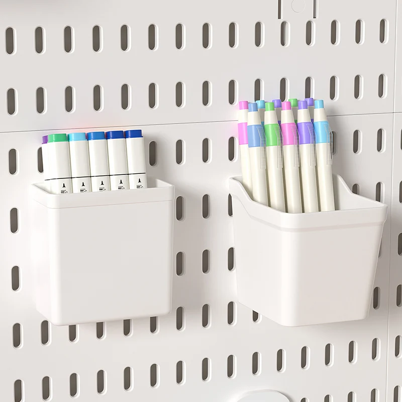 Plastic Desktop Pegboard Organizer | Free Combination Wall-Mounted Rack with Hooks, Bins, Shelves & Baskets for Home Office
