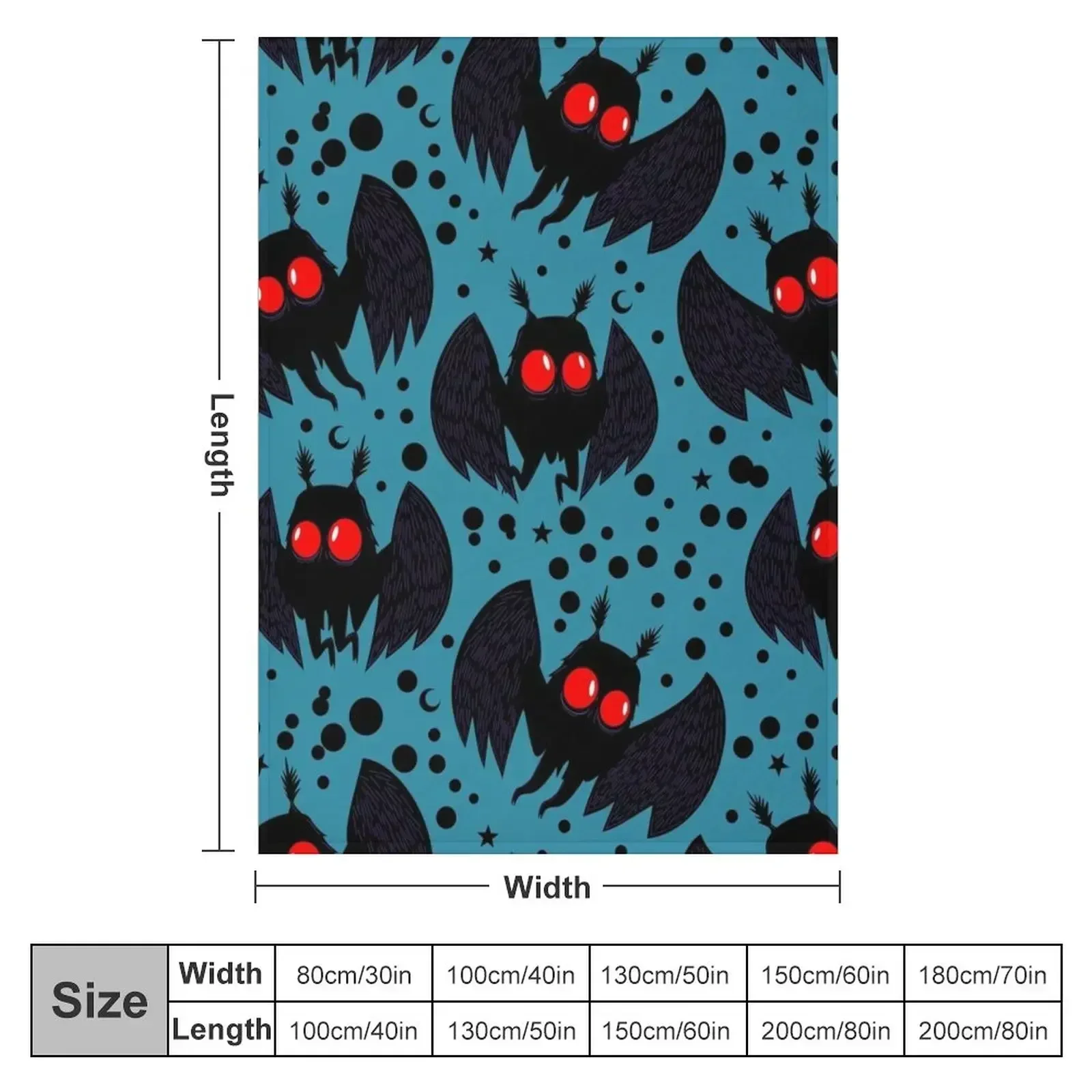 Mothman Grey Blue Night Throw Blanket Decorative Sofa Single Plush Soft Big Blankets