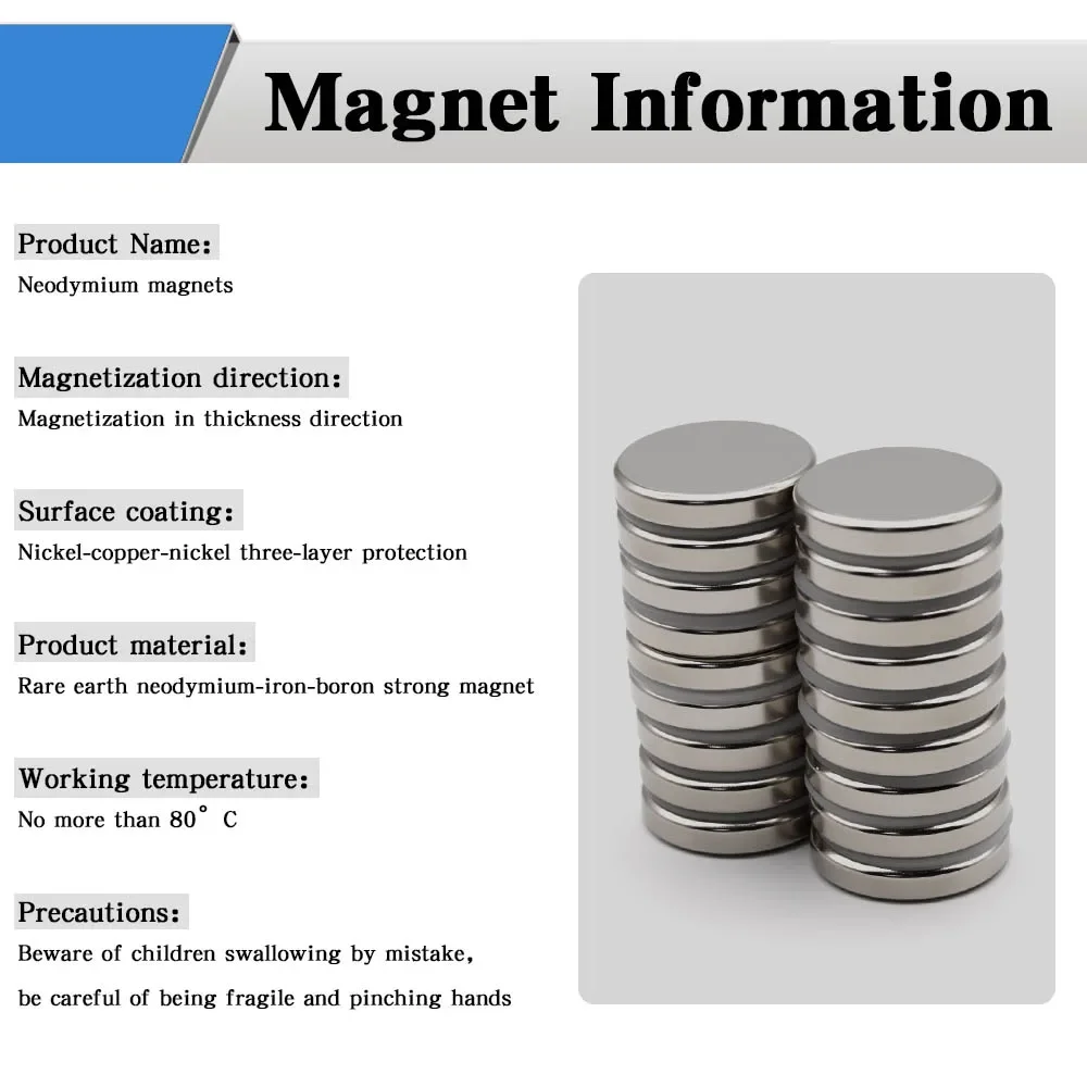 25x5mm Super Powerful Round Magnet Neodymium Magnet NdfeB N35 Strong Permanent Magnetic imanes Refrigerator Magnet