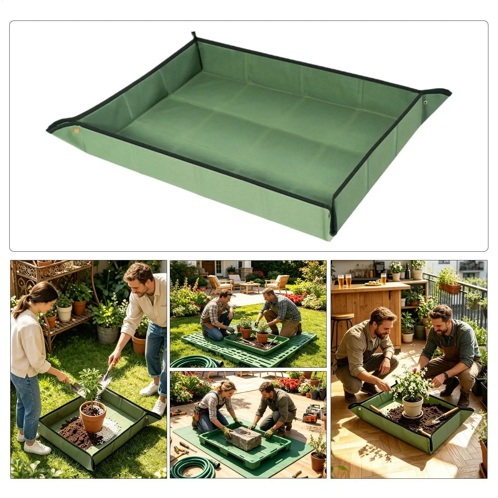 105x150cm Repotting Mat Portable Thick Waterproof Plant Potting Tray Indoor Gardening Dirt Control Transplant Pad Garden Supplie view 5