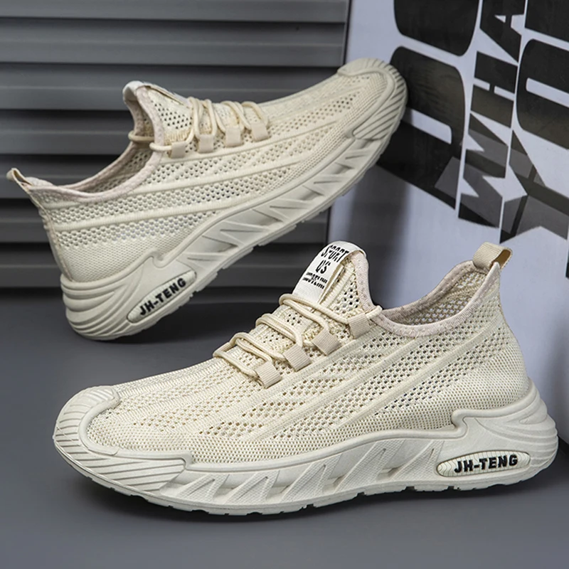 

Breathable fly-woven casual shoes, mesh fabric sports shoes, men's running shoes