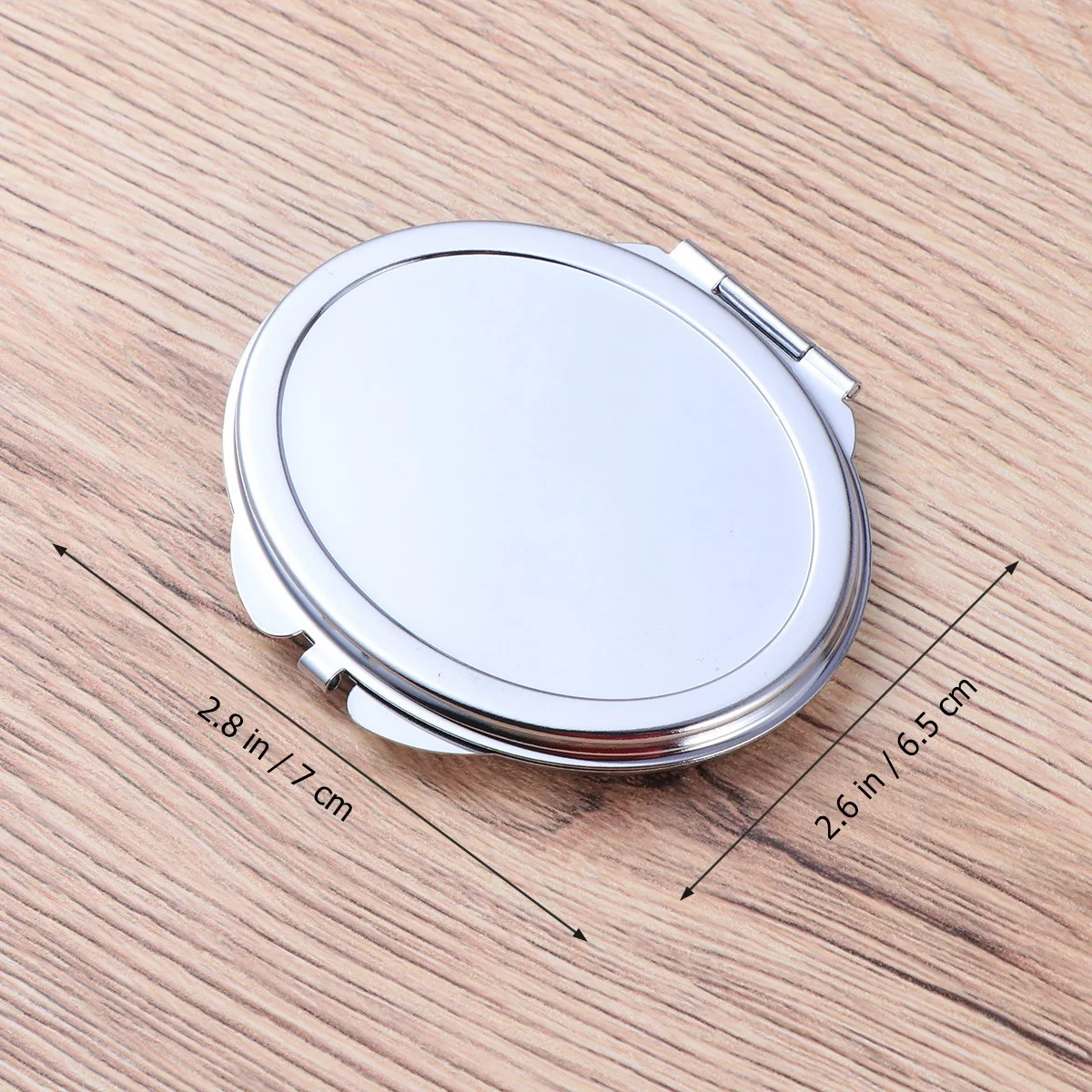 小さな楕円形の化粧鏡、折りたたみ式、ポータブル、反射面、クリアな視界、コンパクトミラー、家庭用または