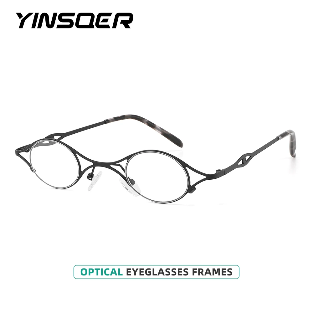 YINSQER Designer Women\'s Eyeglasses Frame Cat Eye Men Glasses Frame Trend Decorative Original Luxury Women\'s Grade Glasses Men