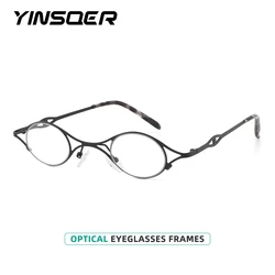 YINSQER Designer Women's Eyeglasses Frame Cat Eye Men Glasses Frame Trend Decorative Original Luxury Women's Grade Glasses Men