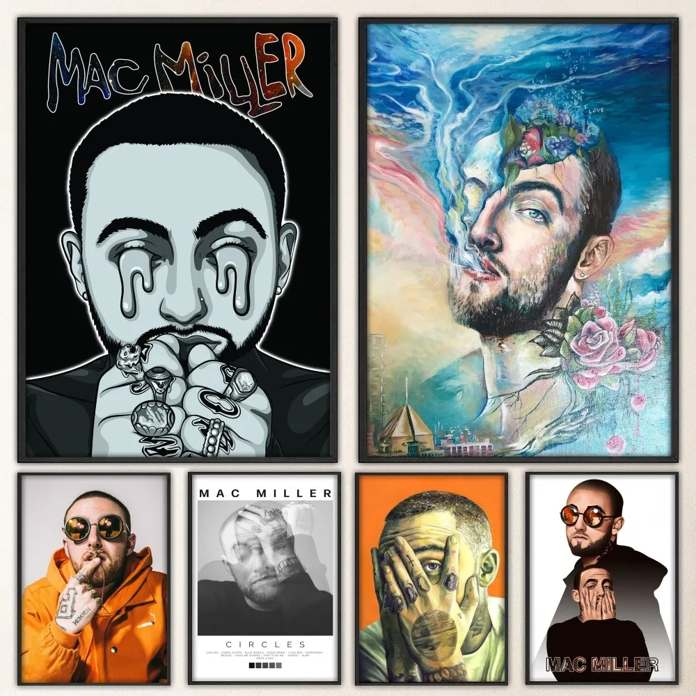 Hot Rapper M-Mac M-Miller Poster Prints Poster Wall Painting Bedroom Living Room Wall Bar Restaurant Sticker Small