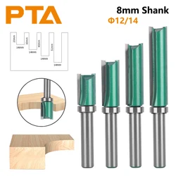 8Mm Schachtkoof 12Mm 14Mm Groen Patroon Bit Router Bit Face Molen Carbide Snijder Houtbewerking Frezen Voor Hout Bit Einde Molen