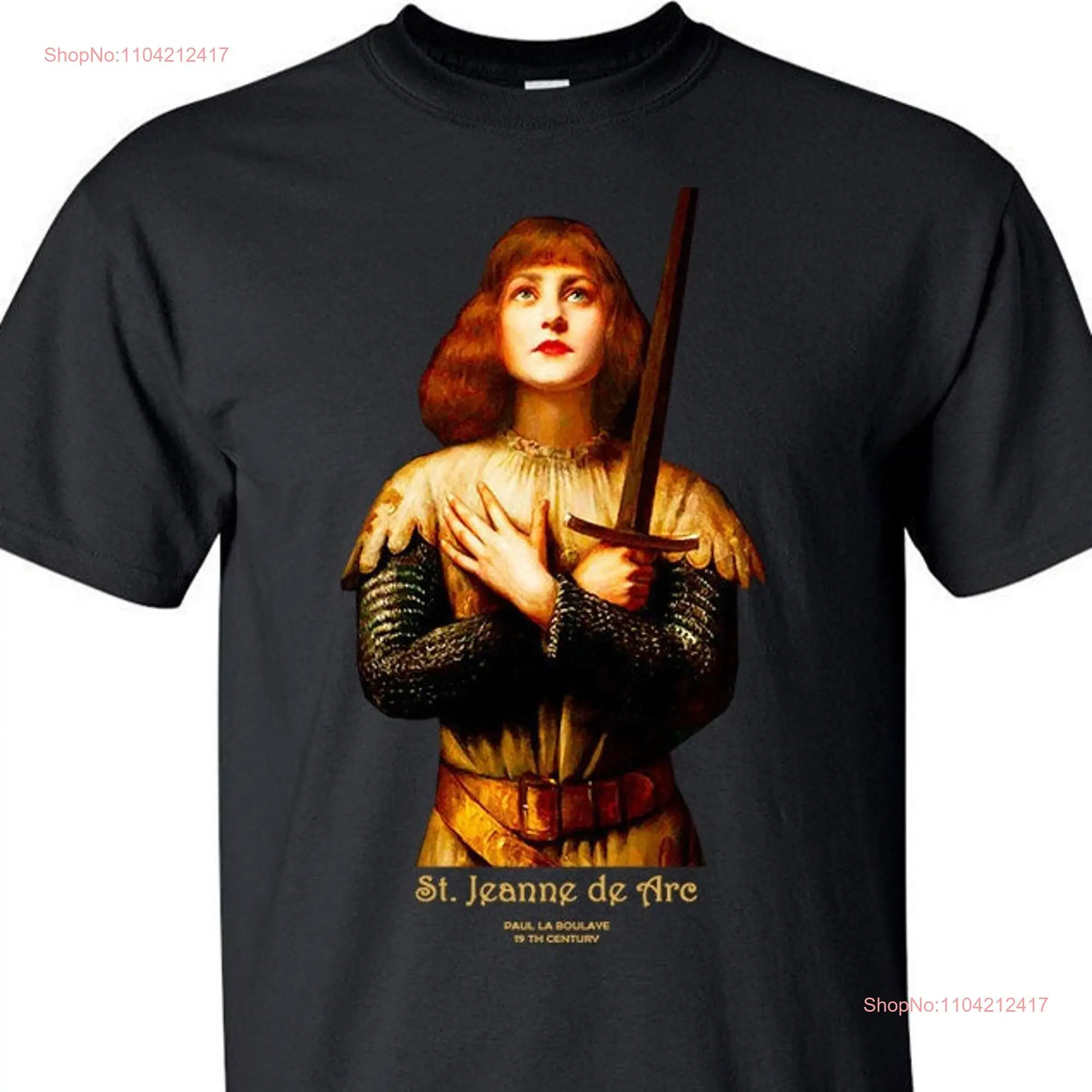 Saint Joan of Arc V2 DTG PRINT Men T Shirt S M L XL 2XL 3XL 4XL 5XL long or short sleeves