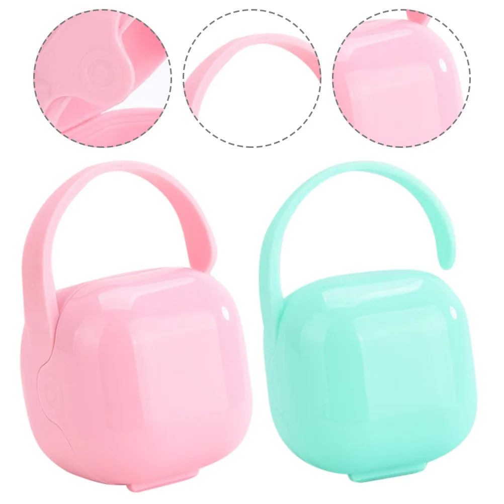 

2Pcs Pacifier Storage Box Protective Soother Case Portable Infant Travel Carrying Household Container Portable Pacifier Box