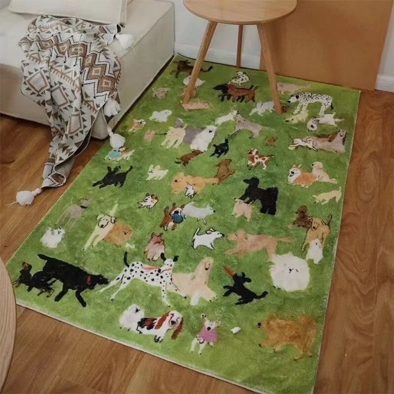 Living Room Floot Mat Large Size Rug Soft Comfortable Faux Cashmere Carpet Dog Paradise Bedroom Fresh Cute Bedside Foot Mats