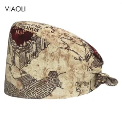 Chapeau unisexe multicolore 100% coton, chapeau de laboratoire médical, casquette de médecin et de dentiste UC, chapeau de gIslande de clinique pour animaux de compagnie