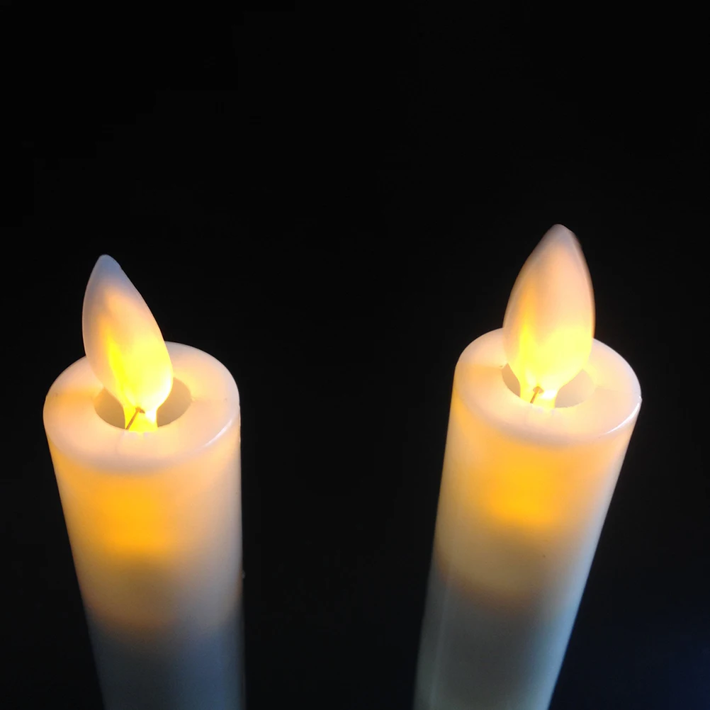 

2 Pairs LED C les Remote Control Led C les For Party Operated Electric Taper C Lights Flameless Wax Warm White