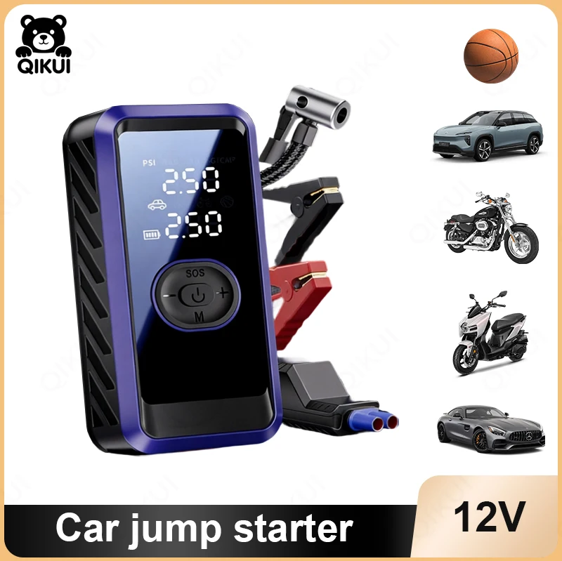 

Car Air Compressor for Emergency Power Supply for Vehicles Portable Jump Starter for Car Battery Charging and Inflation for
