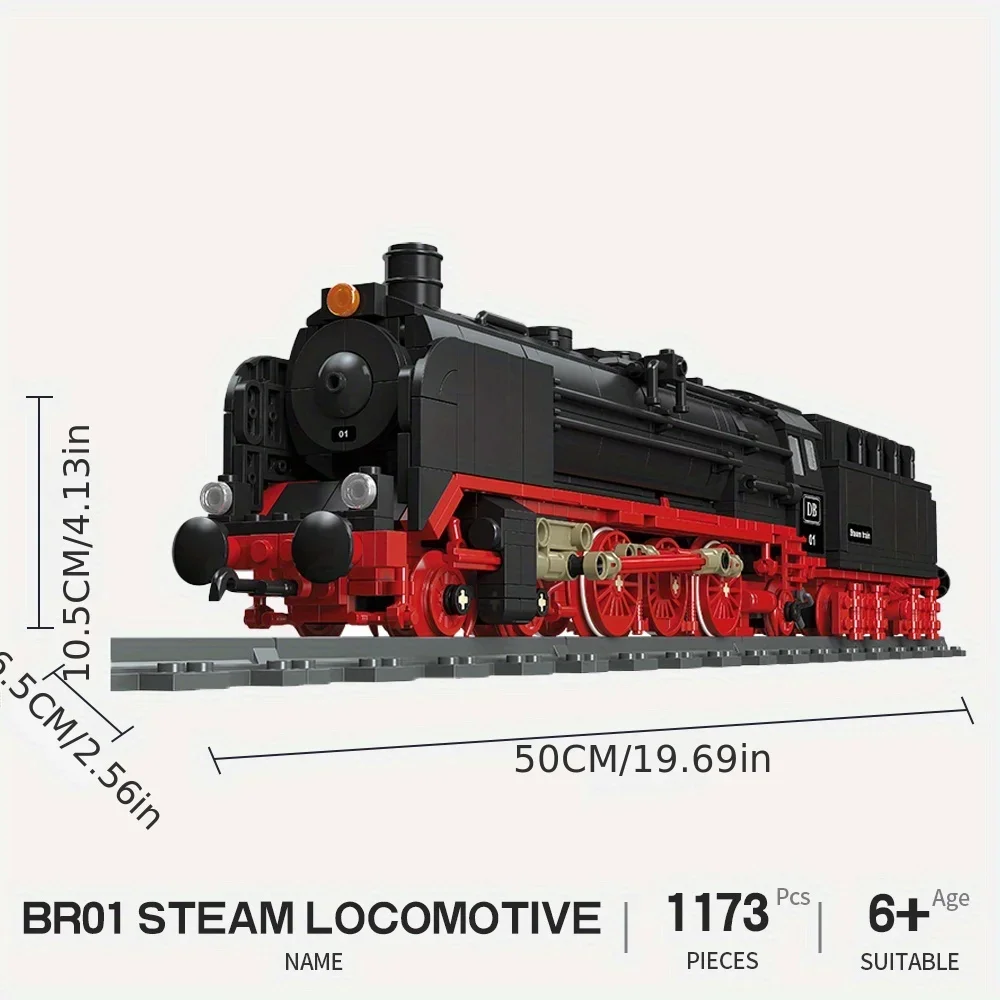 Creative Steam Train Railway Series Building Blocks Model Children\'s Diy City Building Block Toys For Perfect Christmas Gift