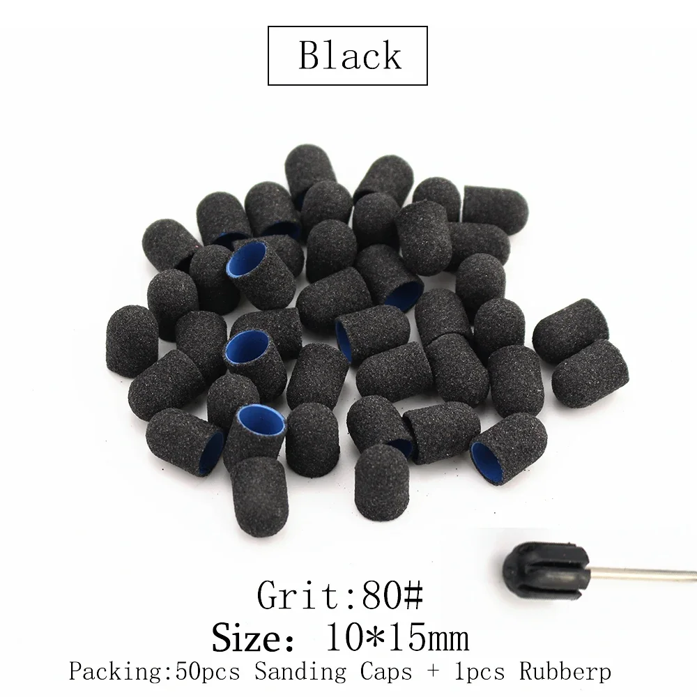 50 قطعة 10*15 مللي متر مسمار الرملي قبعات البلاستيك الكهربائي مع قبضة الحفر القدم إهاب طحن كتلة تلميع اكسسوارات أدوات باديكير